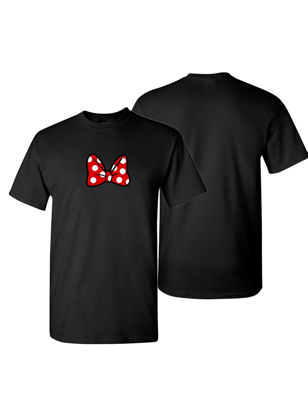 Unisex Minnie Mouse Bow Cotton T-Shirt Black